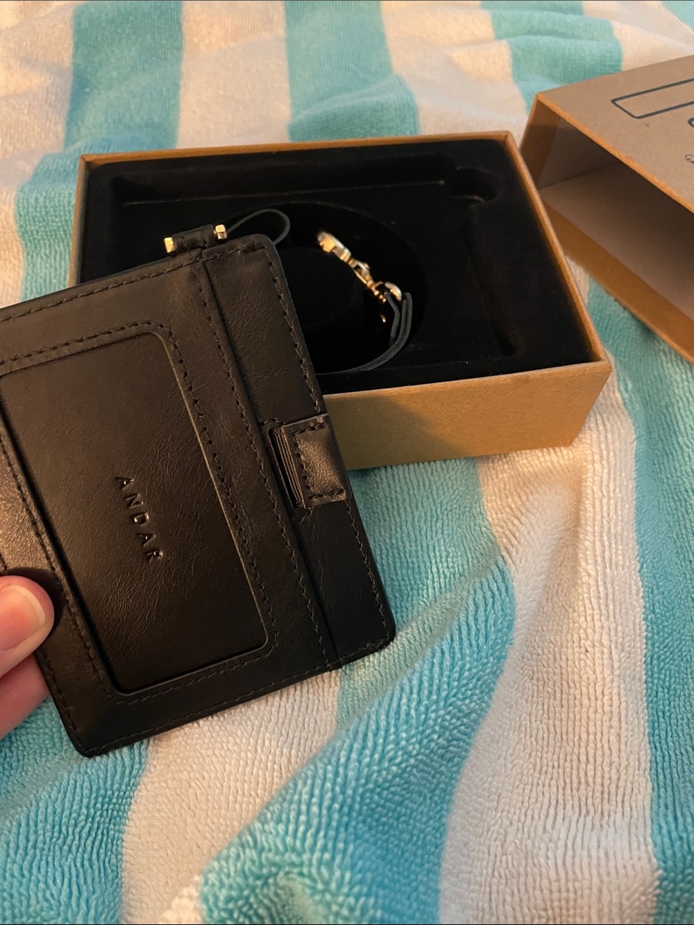 Andar Denner wallet  Leather Card Holder with Lanyard- Never used